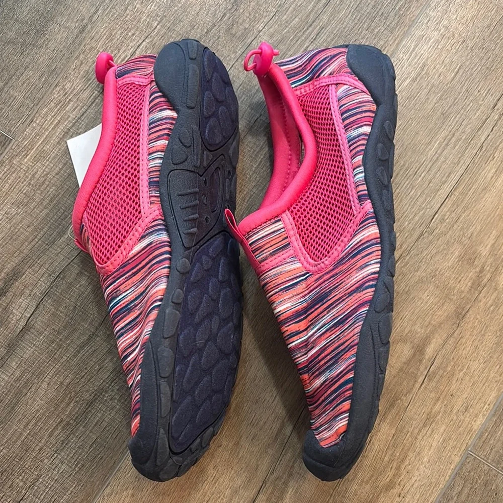 NWT Lands' End Women’s Classic Slip on Water Shoe Size 10‎ Pink Orange Navy